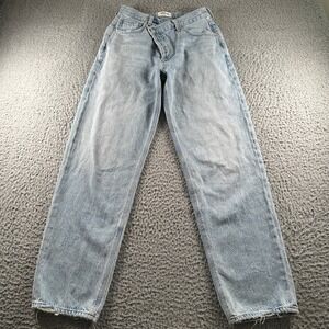 AGOLDE Jeans Womens 25 Light Wash Criss Cross Upsized Button Fly High Rise